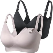 Momcozy Nursing Bras for Breastfeeding, Seamless Ultra Comfort Maternity Bra, Natural Shape, Pregnancy Sleep Bralette,M