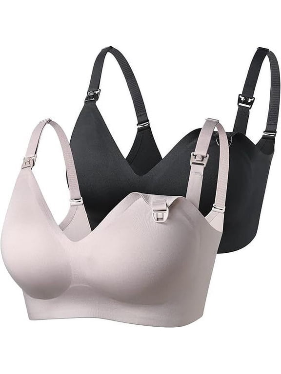 Nursing Bras for Breastfeeding, Seamless Ultra Comfort Maternity Bra, Natural Shape, Pregnancy Sleep Bralette,M