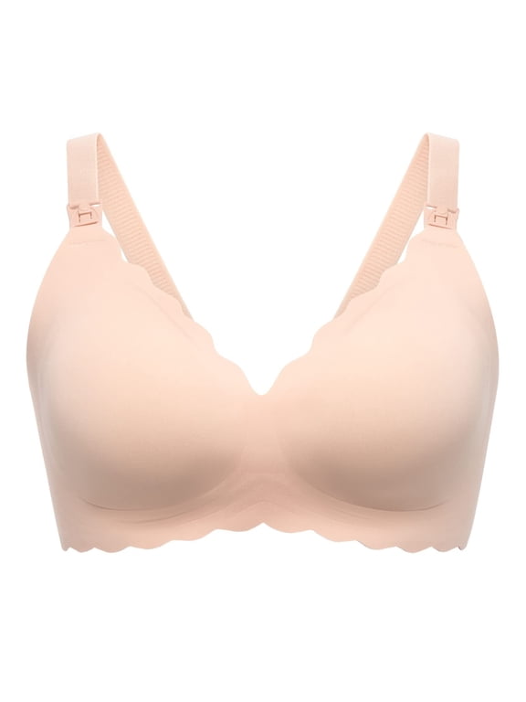 Nursing Bras for Breastfeeding, Seamless Pregnancy Maternity Bra Wireless Classic Jelly Strip Support Nursing Bra