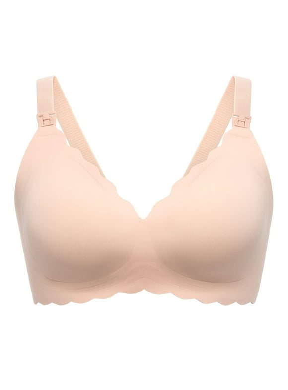 Nursing Bras for Breastfeeding, Seamless Pregnancy Maternity Bra Wireless Classic Jelly Strip Support Nursing Bra