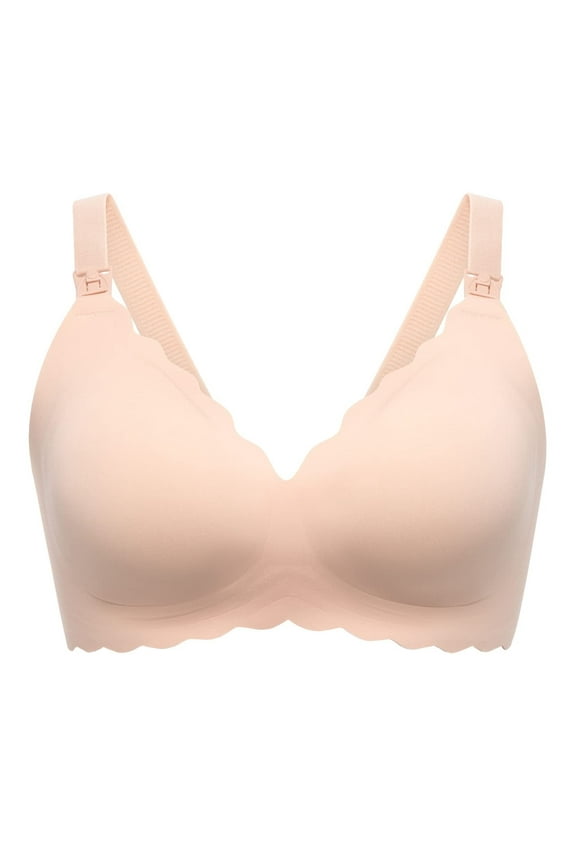 Nursing Bras for Breastfeeding, Seamless Pregnancy Maternity Bra Wireless Classic Jelly Strip Support Nursing Bra