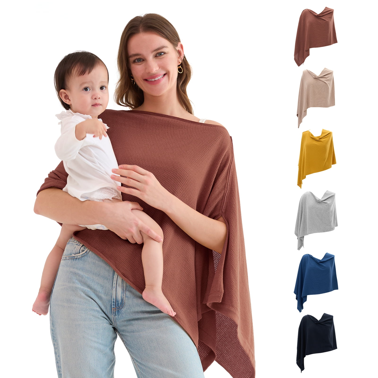 Momcozy Nursing Cover for Breastfeeding, Breathable Soft Privacy Poncho ...
