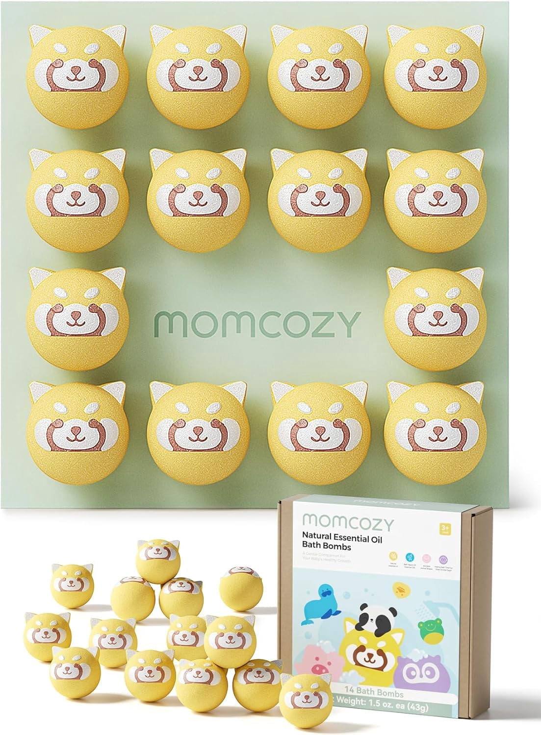 Momcozy Natural&Organic Essential Oil Bath Bombs,14 Pcs Bubble Bath ...