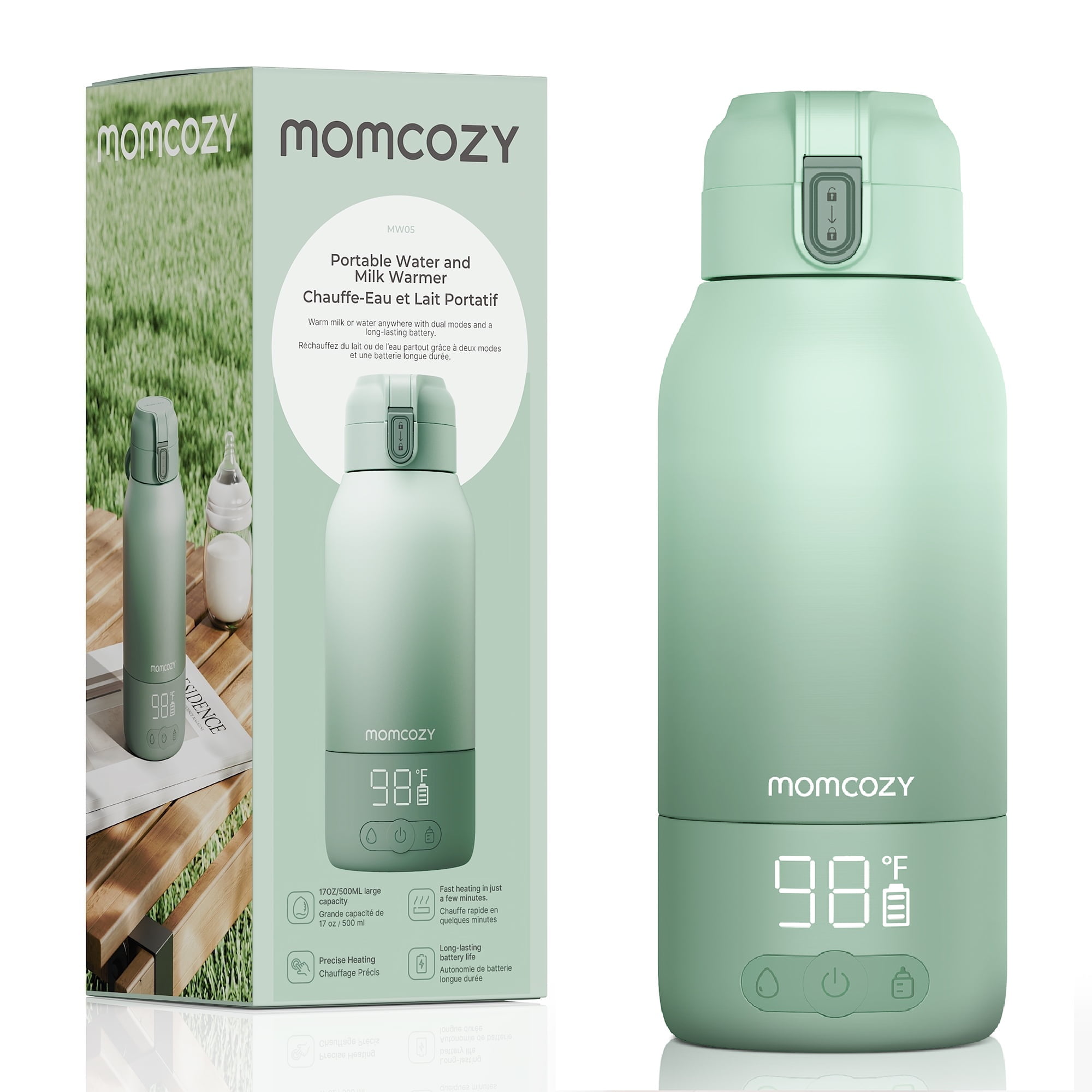 Momcozy Portable Milk Warmer for Travel – Dual Heating Modes for