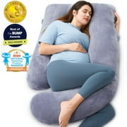 Momcozy Pregnancy Pillow, U Shaped Full Body Maternity Pillow for Sleeping with Removable Cover, 57 Inch Grey
