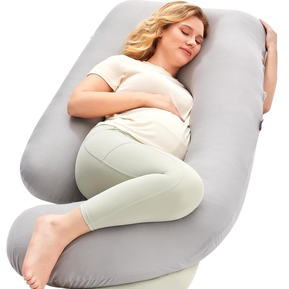 Momcozy Pregnancy Pillow with Soft Cover, Body Pillow for Pregnant Women