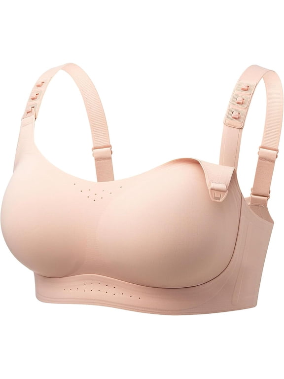 Pumping and Nursing Bra for Breastfeeding, 3-in-1 Maternity Bra, CozyFitClasp for Wearable Breast Pump M5, S12 Pro, Oyster Pink, S