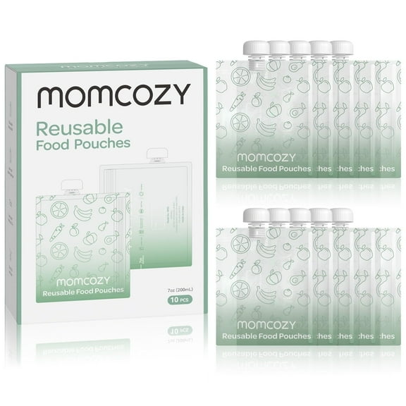 Momcozy Reusable Baby Food Pouches for Toddlers,BPA Free Plastic,Food Safe,Freezer Safe