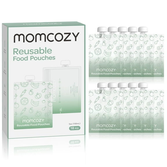 Momcozy Reusable Baby Food Pouches for Toddlers,BPA Free Plastic,Food Safe,Freezer Safe
