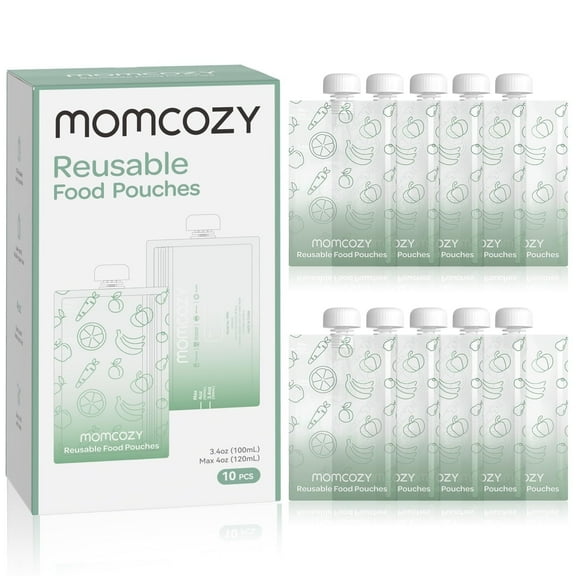 Momcozy Reusable Baby Food Pouches for Toddlers,BPA Free Plastic,Food Safe,Freezer Safe