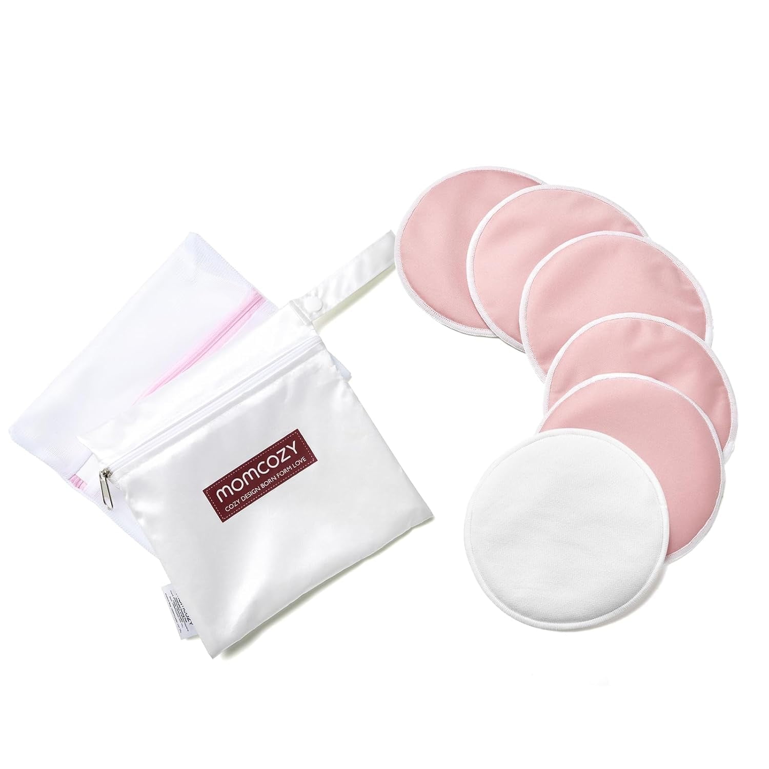 Momcozy Reusable Nursing Pads, 3-Layer Washable Breast Pads 6 Count, Ultra-Thin,Leak-poof,Absorbent HSA/FSA Eligible