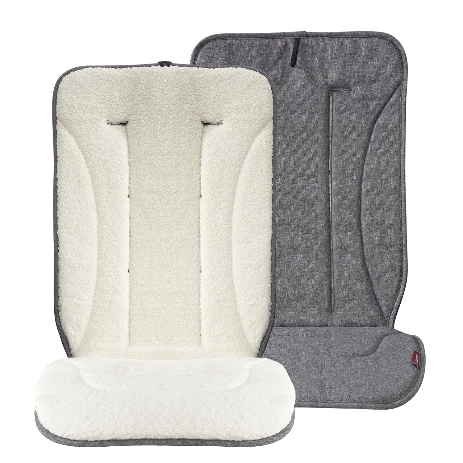 Momcozy Reversible Stroller Cushion | Universal Breathable Stroller Liner | Winter Warm Car Seat Liners | Crib Carriage Cushion Pad | Plush for Winter Use ＆Soft Fabric for All-Season Comfort, Gray