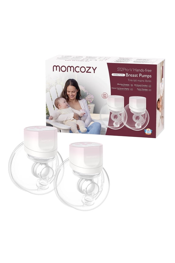 S12 Pro V Hands-Free Wearable Breast Pump 3 Modes 9 Suction Levels Portable Electric Pump 2 Pack Cherry Blossom Pink