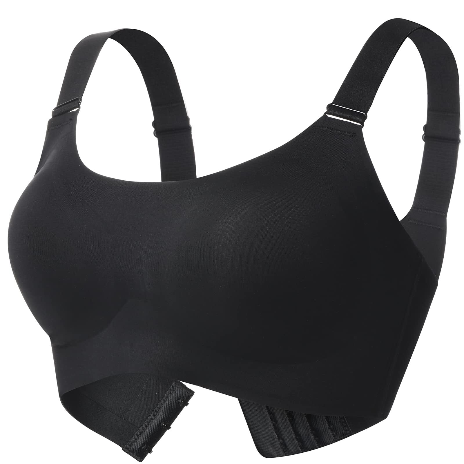 Momcozy Seamless Bra for Women, Wireless Invisible Support Bra, Comfortable Soft Adjustable, Black