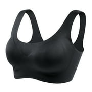 Momcozy Seamless Bras, Wireless Soft Daily Bra, Leisure Invisible Full-Coverage Bra, Black 3XL