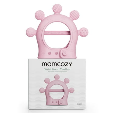 Momcozy Silicone Baby Teether Diver Pink, Baby Teething Toys, Toddler Teething Relief, 1 Count