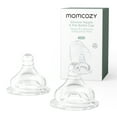 thumbnail image 1 of Momcozy Soft Baby Nipple Premium Natural Flow Silicone for Wide-Neck Bottles, BPA-Free, Perfectly Compatible with Momcozy Breast Milk Cooler, Medium (Pack of 2), 1 of 6