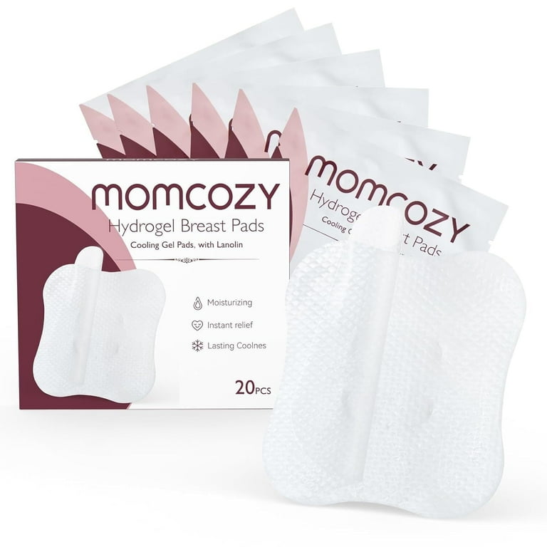 Momcozy Soothing Gel Nipple Pads, Lanolin-Infused, Instant Cooling