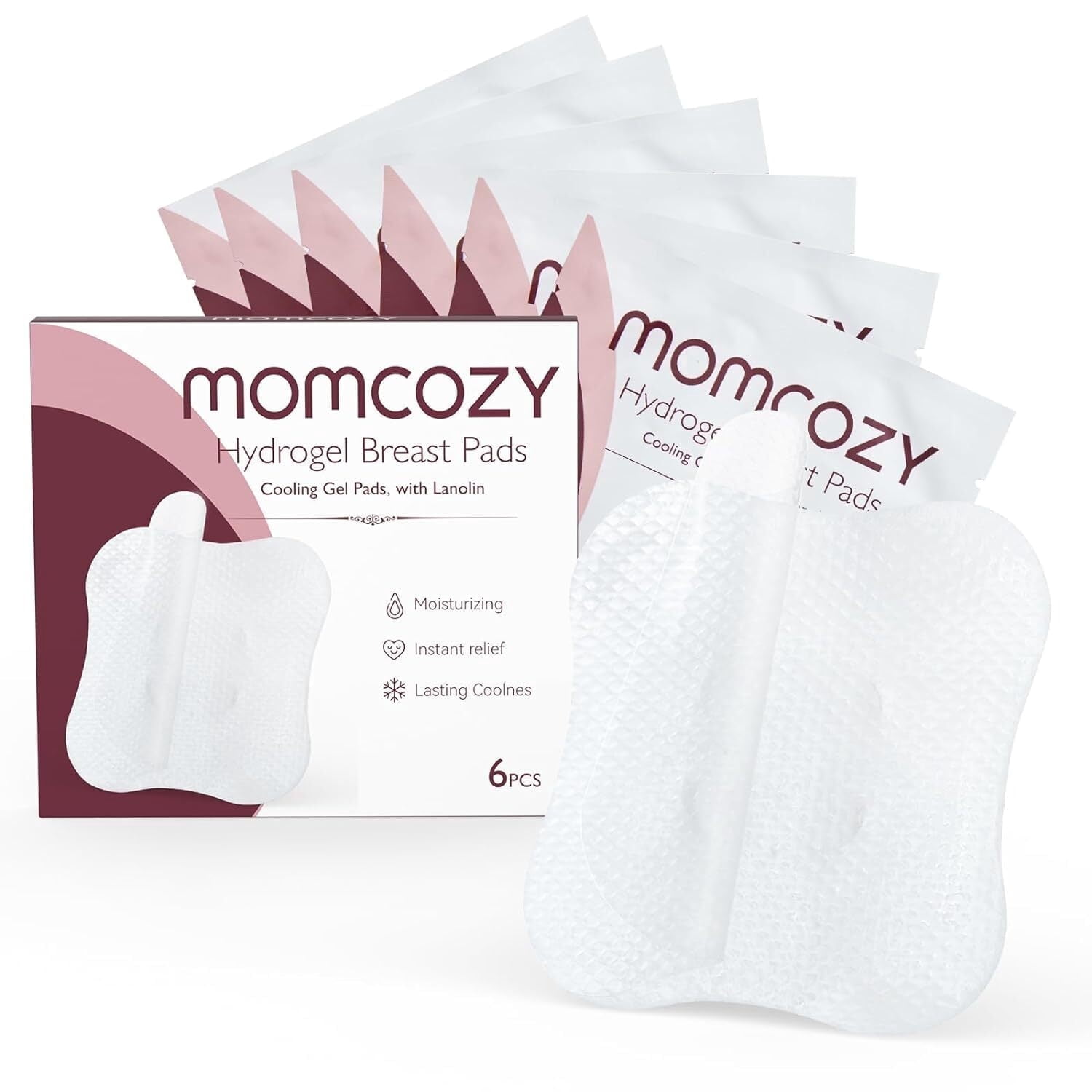 Momcozy Hydrogel Nipple Pads with Lanolin, Instant Cooling Relief