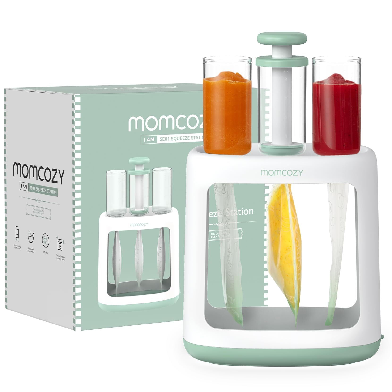 Momcozy Squeeze Station for Homemade Baby Food No Food Splashing BPA Momcozy Squeeze Station for Homemade Baby Food No Food Splashing BPA