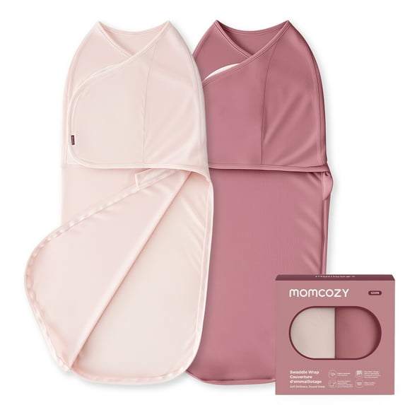 Momcozy Swaddles for Newborns, Quiet Fastner Suitable for Infant 0-3 Months, New-Parent-Friendly Swaddle Sack, Reduce Startle Reflex, Newborn Boys Girls Registry Essentials, 2-Pack, Bloom