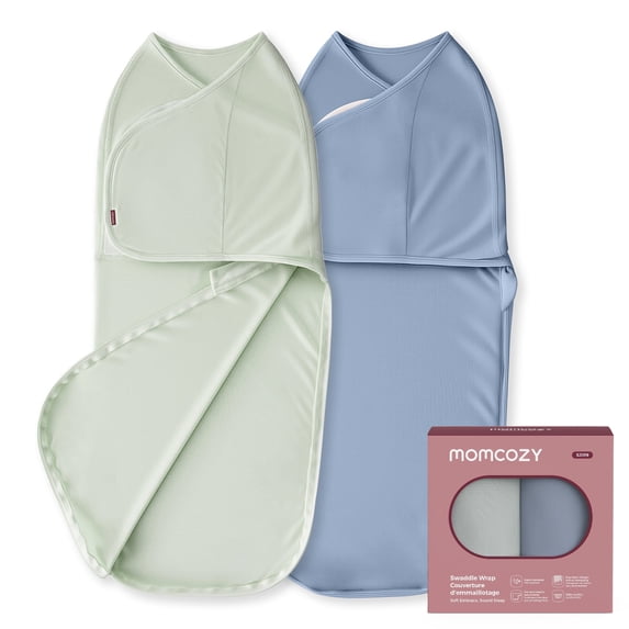 Momcozy Swaddles for Newborns,Quiet Fastner Suitable for Infant 0-3 Months,New-Parent-Friendly,Reduce Startle Reflex,Boys Girls, 2-Pack,Serenity
