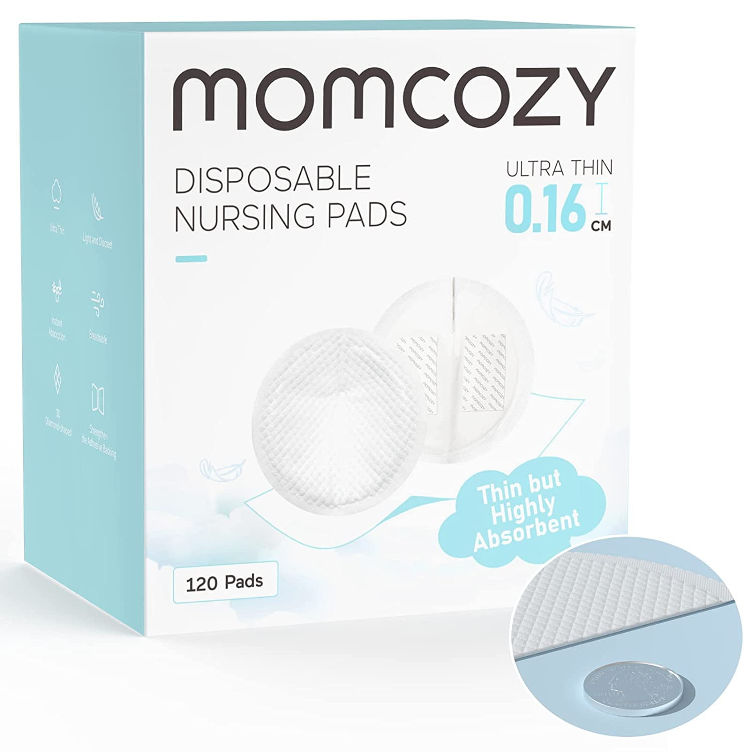 Mommyz Love Leak Proof Mommy Best Disposable Nursing Pads , Super Soft, Ultra Thin, Extra Absorbent and Individually Wrapped with 5 Layers for Extra