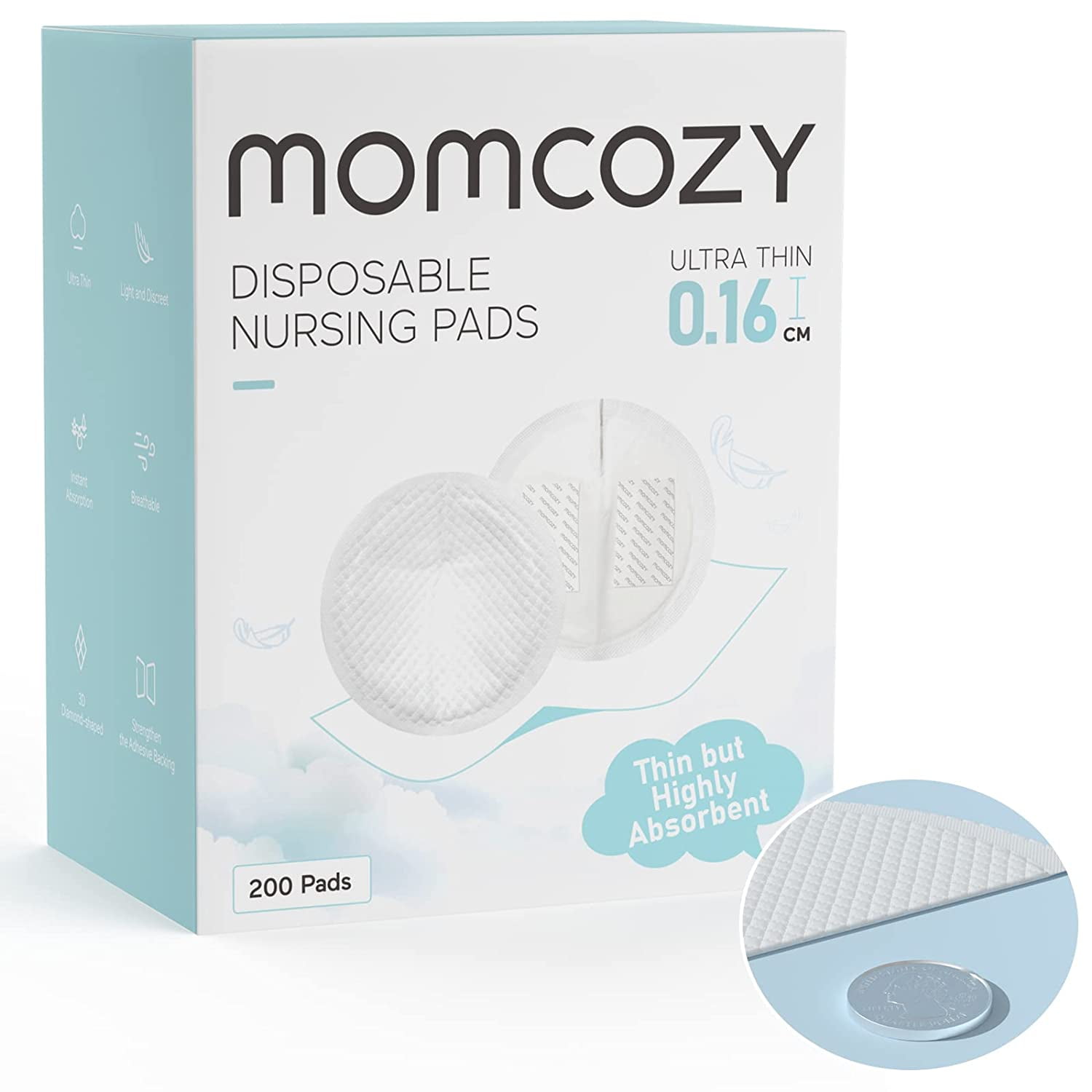Momcozy UltraThin, StayDry Maternity Nursing Pads, Disposable