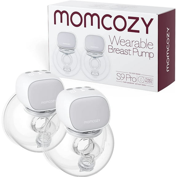 Momcozy Wearable Breast Pump S9 Pro, Hands Free Breast Pump Electric 24mm Gray 2Pack