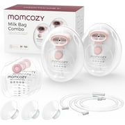 Momcozy Wearable Milk Collection Cups with Storage Bags, Direct-to-Bag Breast Milk Bag Combo, Breast Pump Parts for Momcozy V1/V2 Pump & Most Electric Breast Pumps, 2 Pack