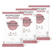 Momcozy Natural Breast Pump Wipes for Pump Parts Cleaning On-the-go, 30 Count (Pack of 3), Flash Clean & Resealable Pump Wipes