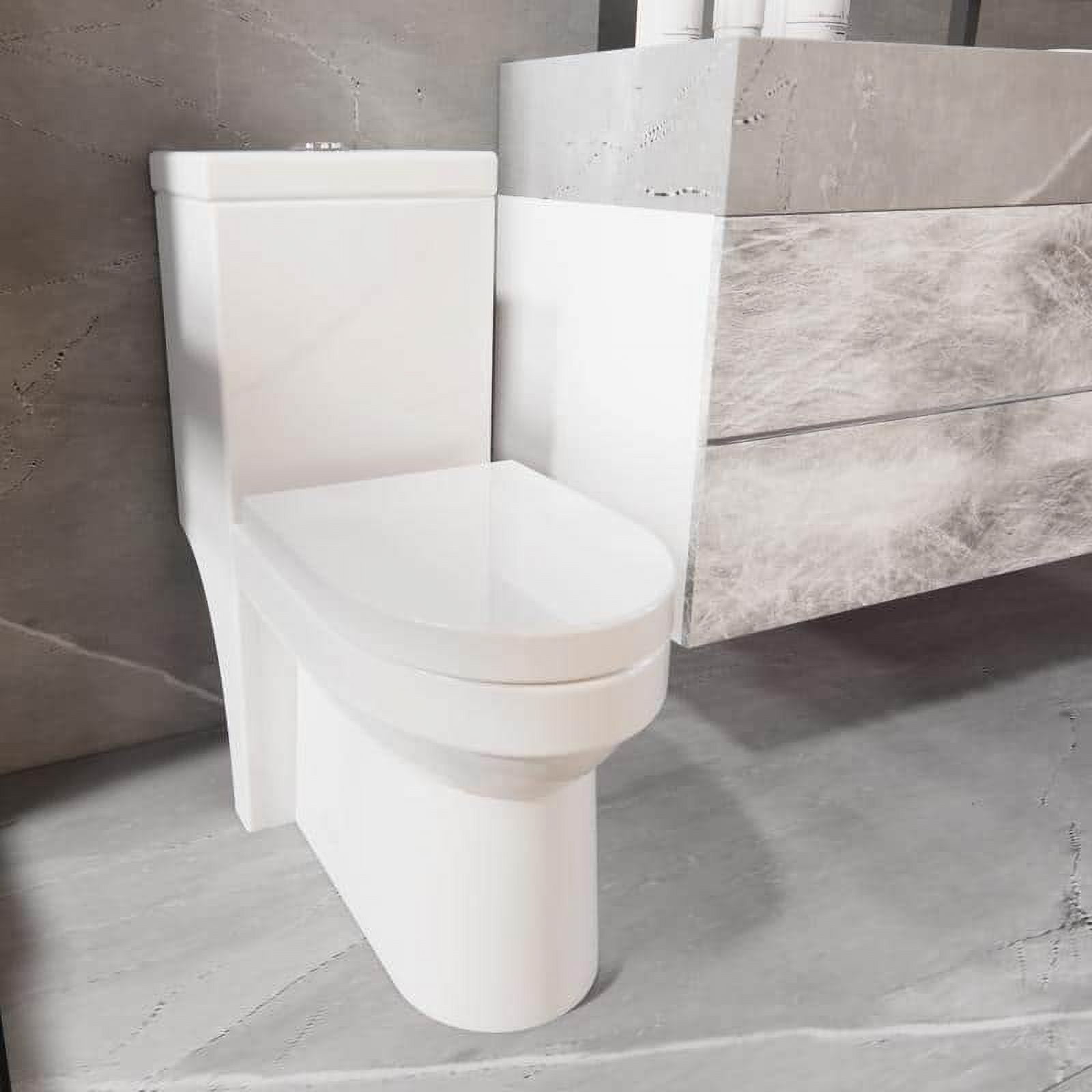 Glossy White Ceramic Dual Flush Elongated Toilet