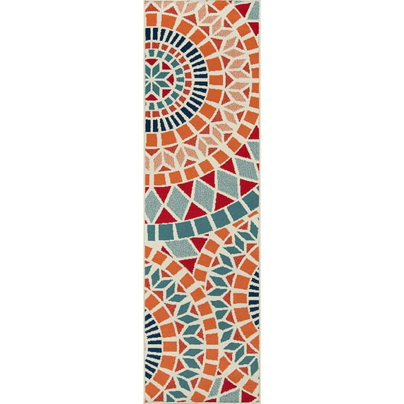 Momeni Baja Mosaic Indoor Outdoor Area Rug 2'3" X 7'6" 8' Runner Runner, Rectangle
