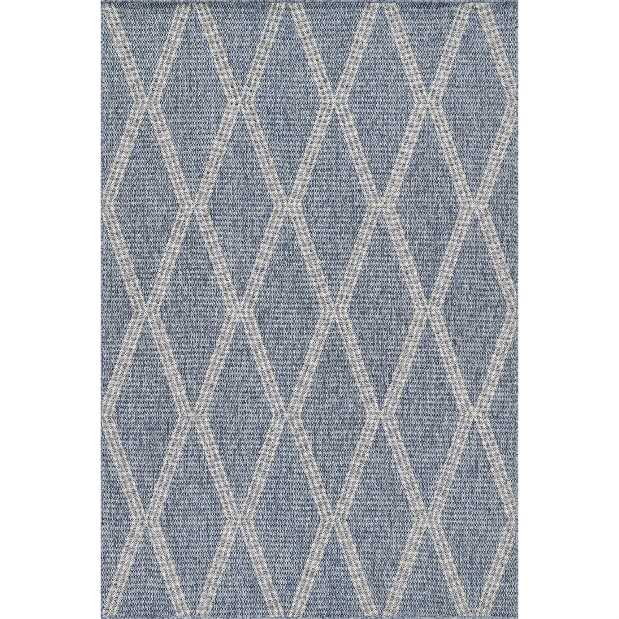 Momeni 2' x 3' Blue Geometric Outdoor Rug