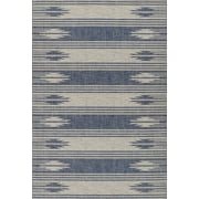 Momeni 2' x 3' Blue Geometric Outdoor Rug