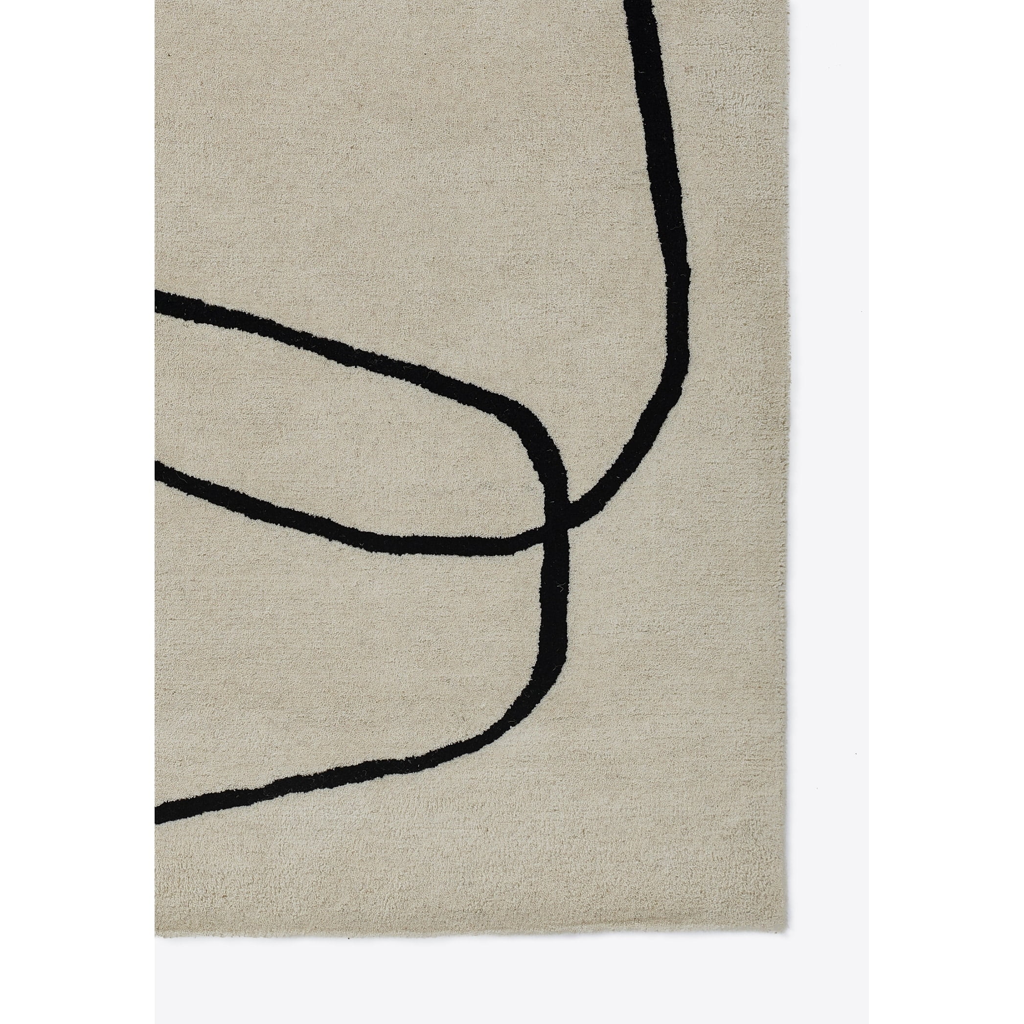 Shayla Whistler Abstract Hand-Tufted Wool Rug - White/Black, 5' x 8'
