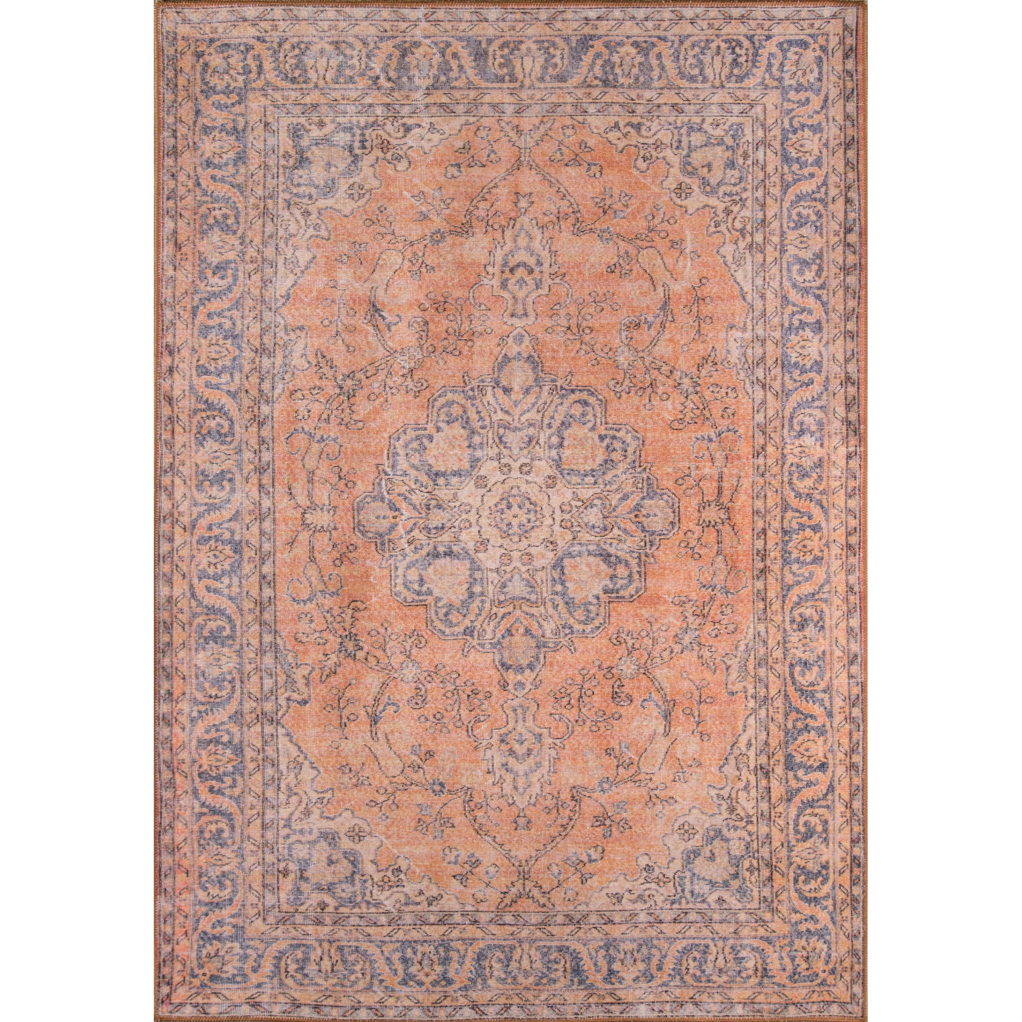 Handmade Copper and Blue Synthetic 10' x 14' Rectangular Area Rug