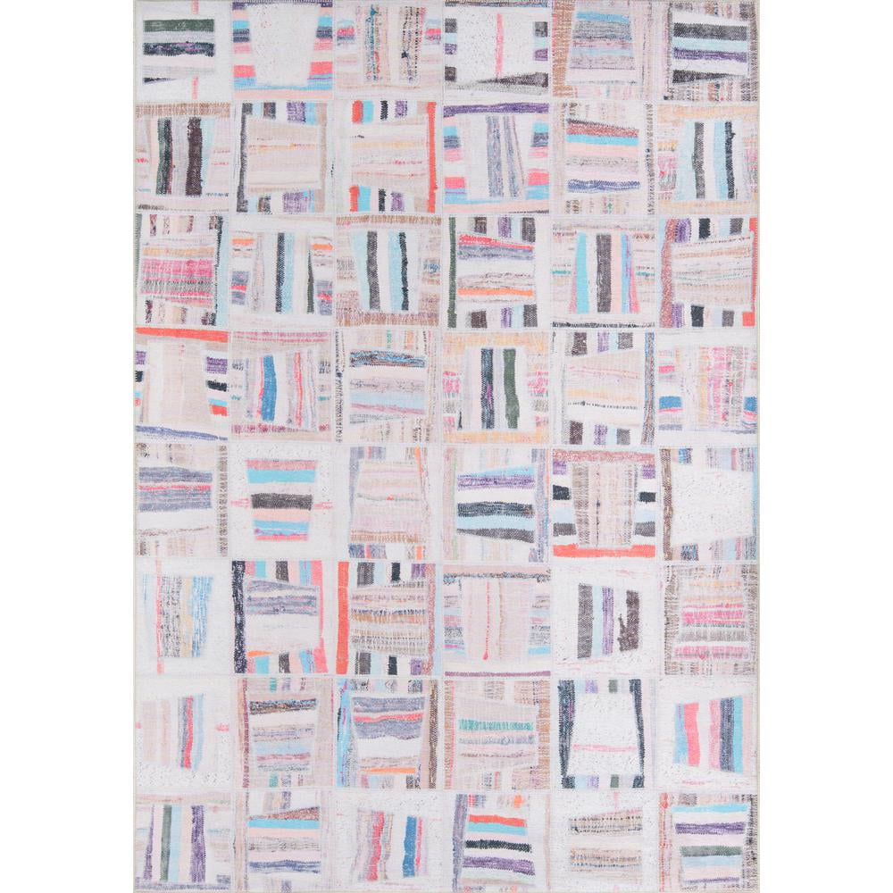 Handmade Multicolor Synthetic Rectangular 5' x 7' Area Rug