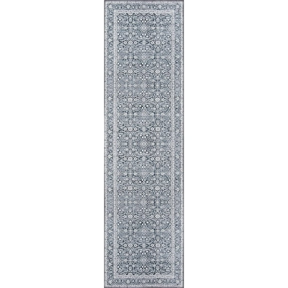 Momeni Afshar Polyester Machine Made Charcoal Runner 2'3" X 7'6"