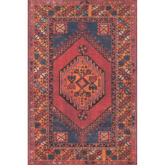 Momeni Afshar Polyester Machine Made Red Area Rug 7'6" X 9'6"