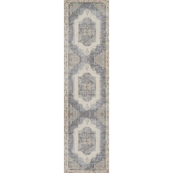 Momeni Traditional Runner Area Rug, Denim, 2'3" X 7'6" Runner