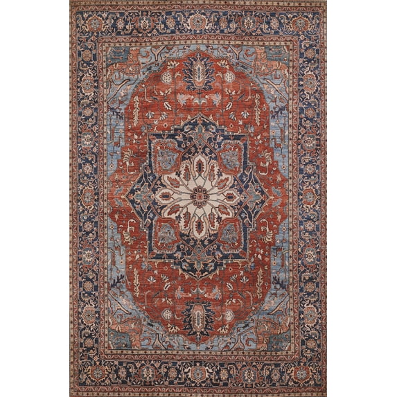 Momeni Afshar Polyester Medallion Red Area Rug 3' X 5'