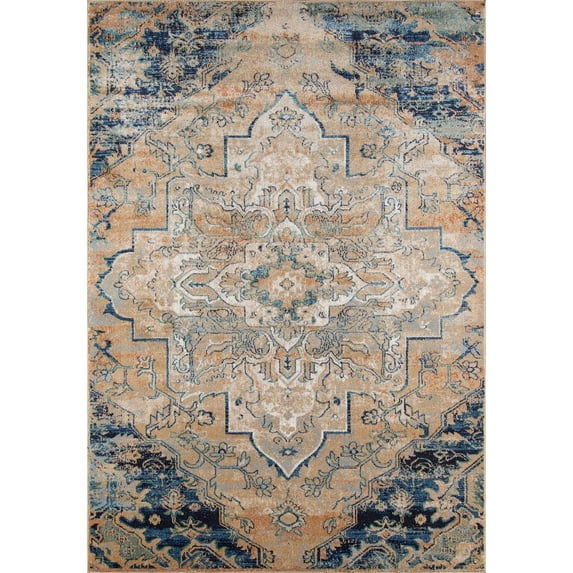 Momeni Amelia Polypropylene and Polyester Machine Made Navy Area Rug 2' X 3'
