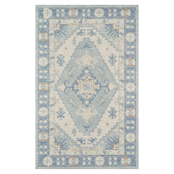 Momeni Anatolia Wool and Nylon Machine Made Blue Area Rug 2' X 3'