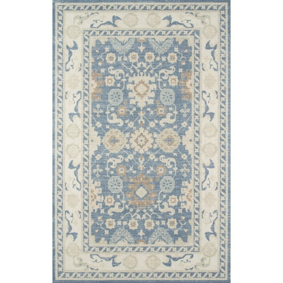 Momeni Anatolia Wool and Nylon Area Rug, 9'9" X 12'6", Light Blue