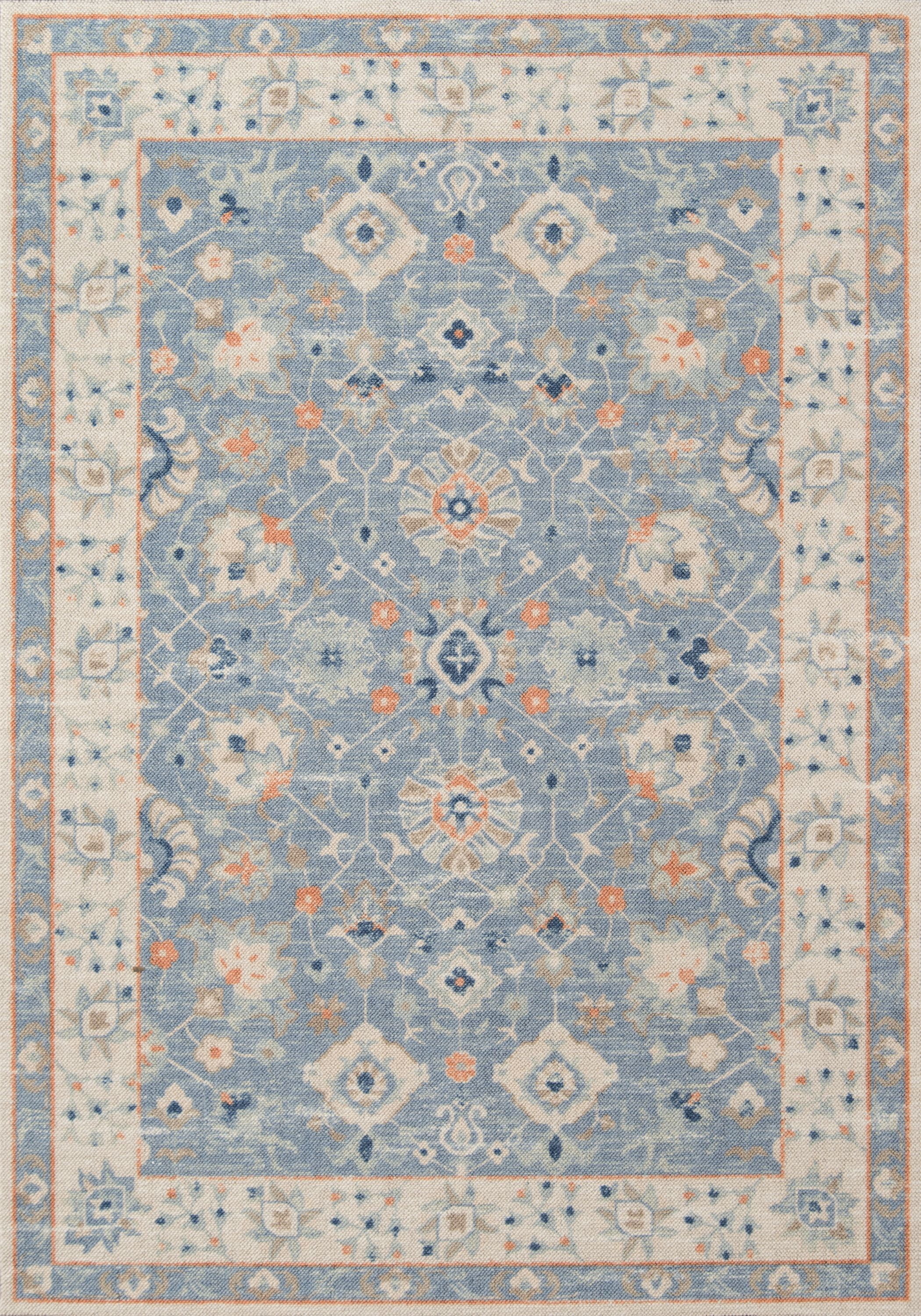 Aegean Medallion 27" Blue Wool Blend Runner Rug