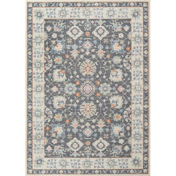 Momeni Anatolia Machine Made Wool and NylonCharcoal Area Rug 7'9" X 9'10"