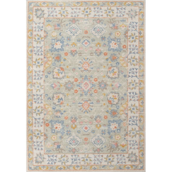Momeni Anatolia Machine Made Wool and NylonLight Blue Area Rug 3'3" X 5'