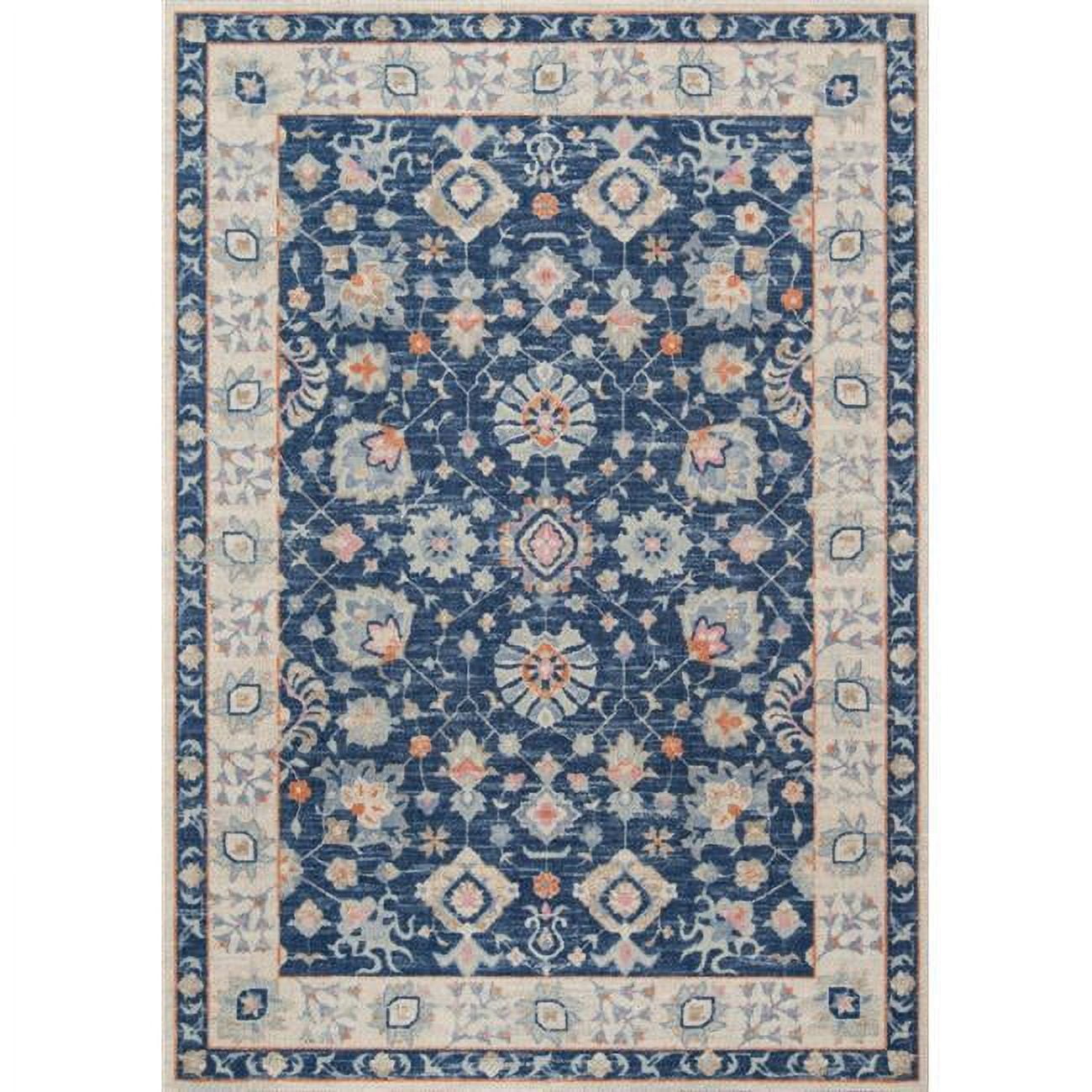 Anatolia Navy Tufted Rectangular Wool-Blend Area Rug 5'3" x 7'6"