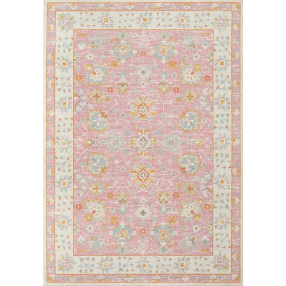 Momeni Anatolia Machine Made Wool and NylonPink Area Rug 2' X 3'